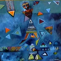 mohamed hussen sudanese artist mixed paintings and sculptures