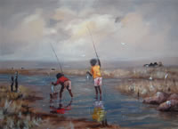 south african artist Edward Selematsela paintings