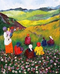 south african artist Sandy Wells painting
